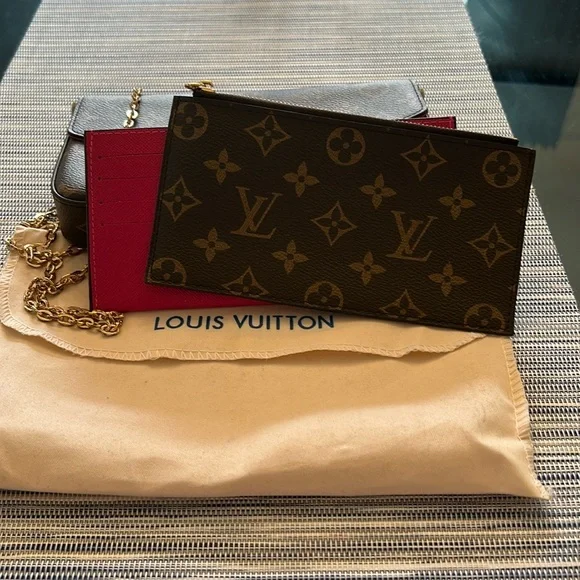 Louis Vuitton Brown Monogram Crossbody Bag with Gold Chain